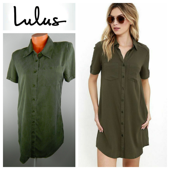 Lulu's Dresses & Skirts - LULUS Oxford Comma SHIRTDRESS Mini GREEN Medium Lulu's Dresses & Skirts - LULUS Oxford Comma SHIRTDRESS Mini GREEN Medium